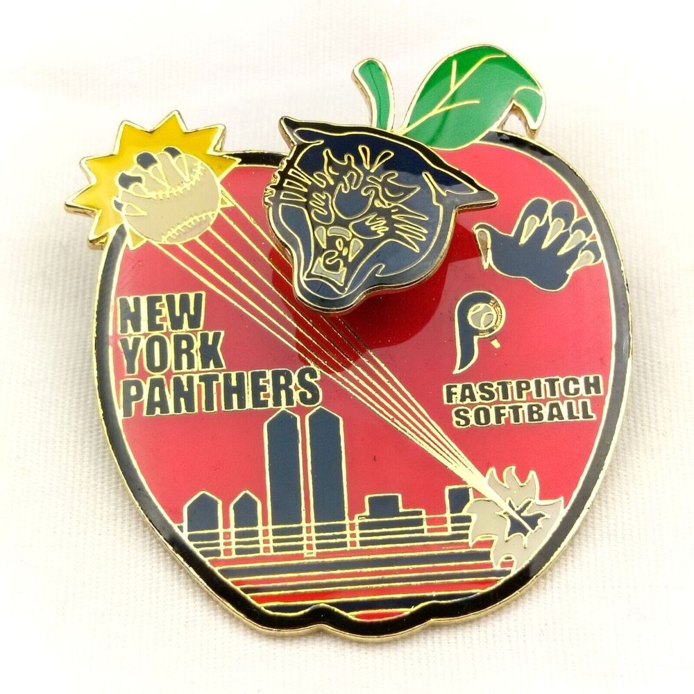 New York Panthers Fastpitch Softball NYC Big Apple Black Panther Pin Vintage
